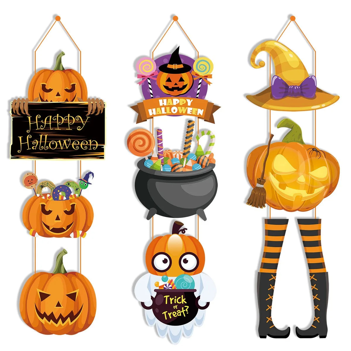 Halloween Party Decoration Pumpkin Magic Hat Door Hanging Ghost Festival Scene Decoration Pendants Happy  Halloween Day 2024