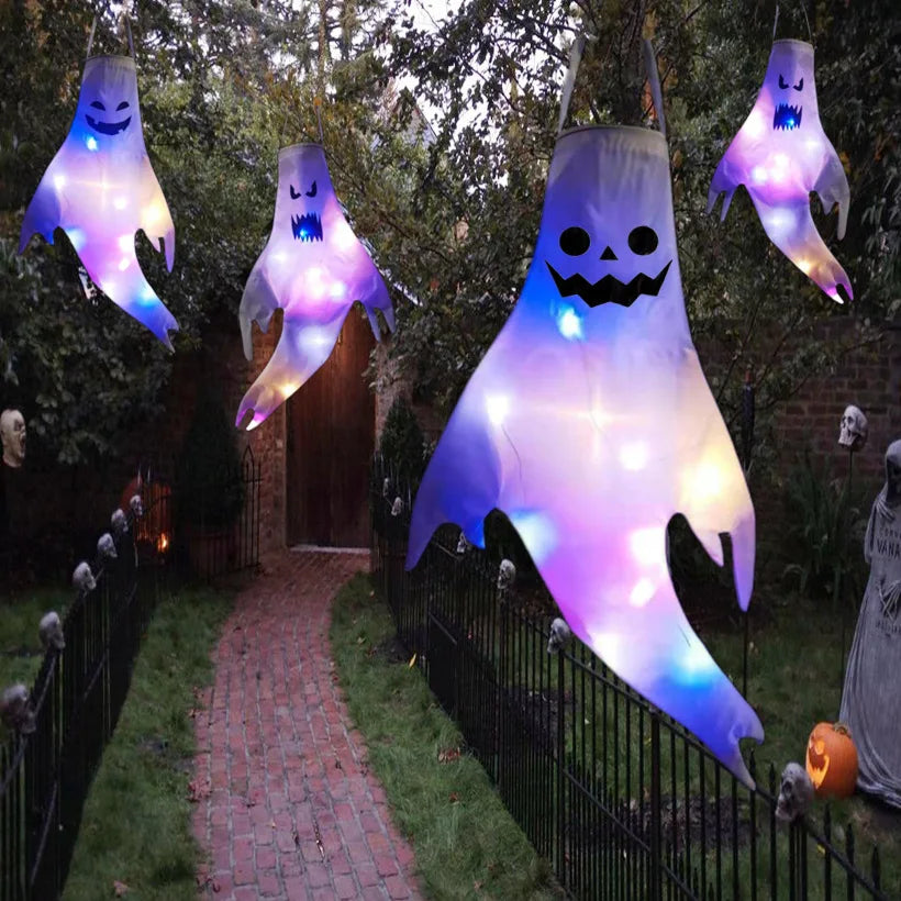Halloween LED Light Hanging Ghost For Halloween Party Home Outdoor Indoor Decoration Large Glowing Spooky Lamp Horror Props 2024 - Charlie Dolly