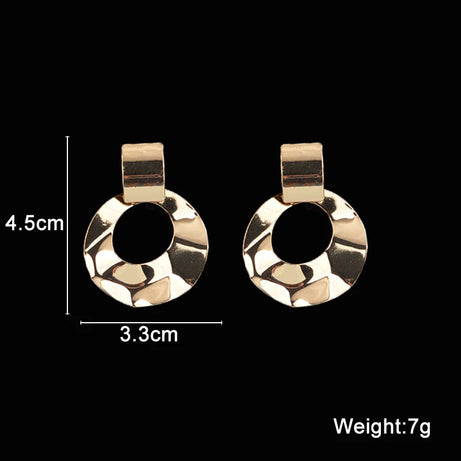 Twisted Gold Metal Geometric Dangle Earrings Jewelry