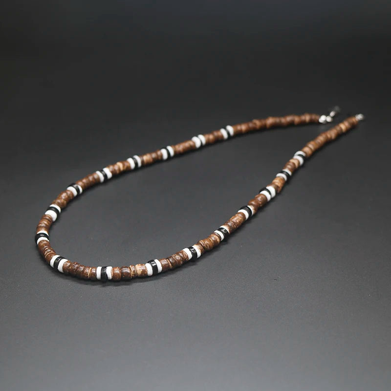 2023 Tribal Coconut Beads Necklace Men Ethnic Bohemia Puka Shell Surfer Necklace For Men Jewelry Collar Hombre Gift for Him