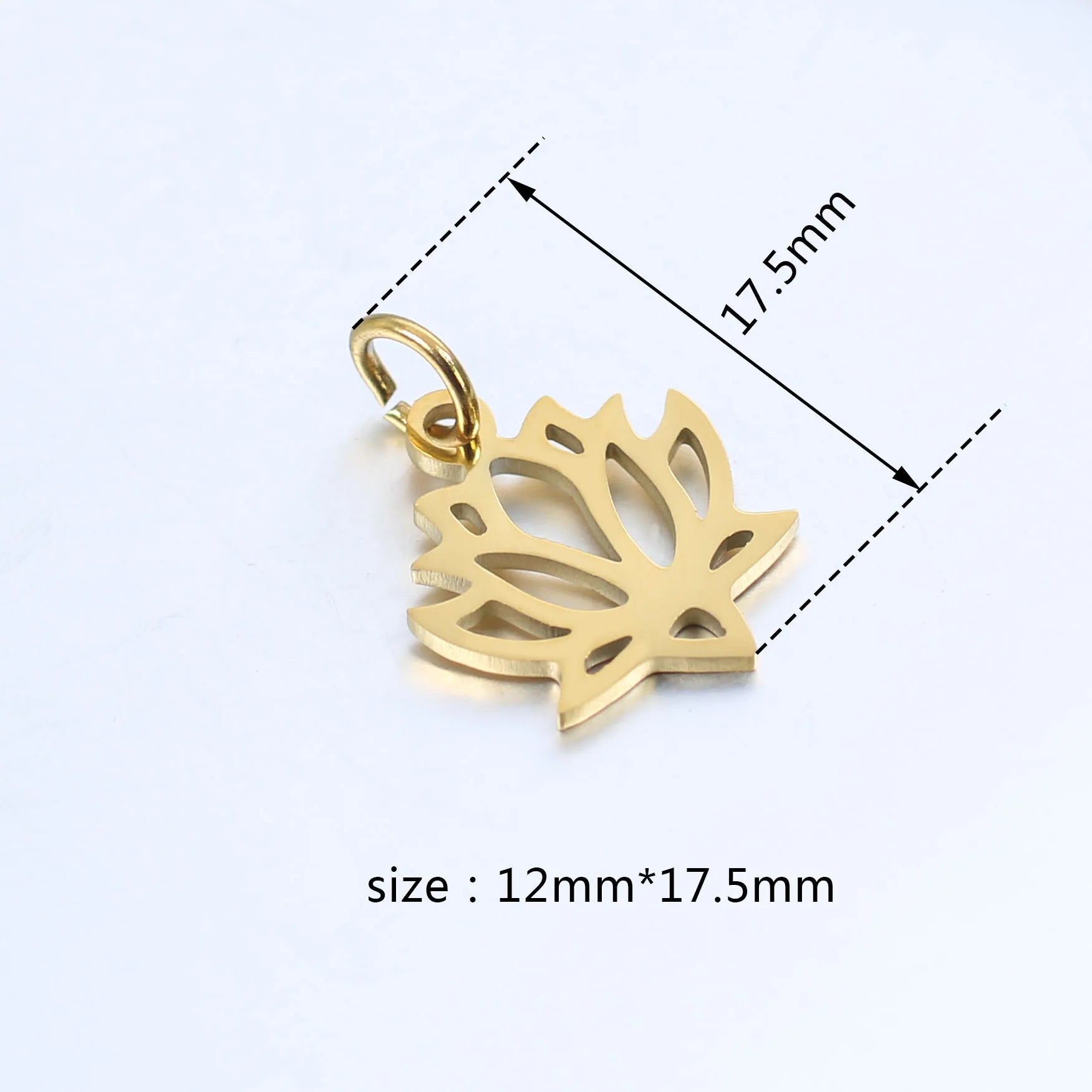 DOOYIO 5pcs/Lot Stainless Steel Hollow-out Lotus Pendant Female DIY Necklace Bracelet Handmade Charm Accessories