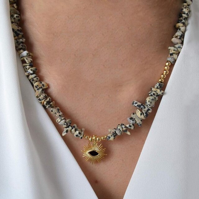 punk Exquisite beach bohemian boho red coral puka shell heart natural stone bead necklace women jewelry bijoux collar wholesale - Charlie Dolly