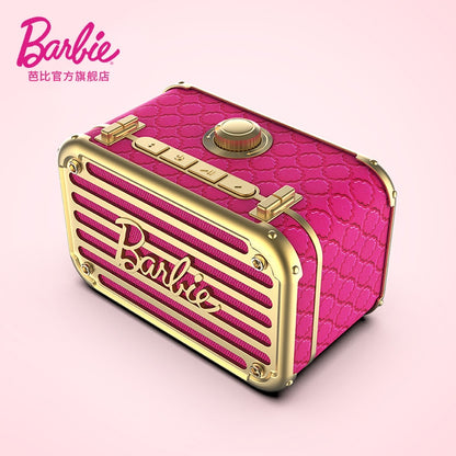 Original Barbie Kawaii Portable Retro Bluetooth Speaker Cute Smart Girl Heart Wireless Speaker Girl Gift