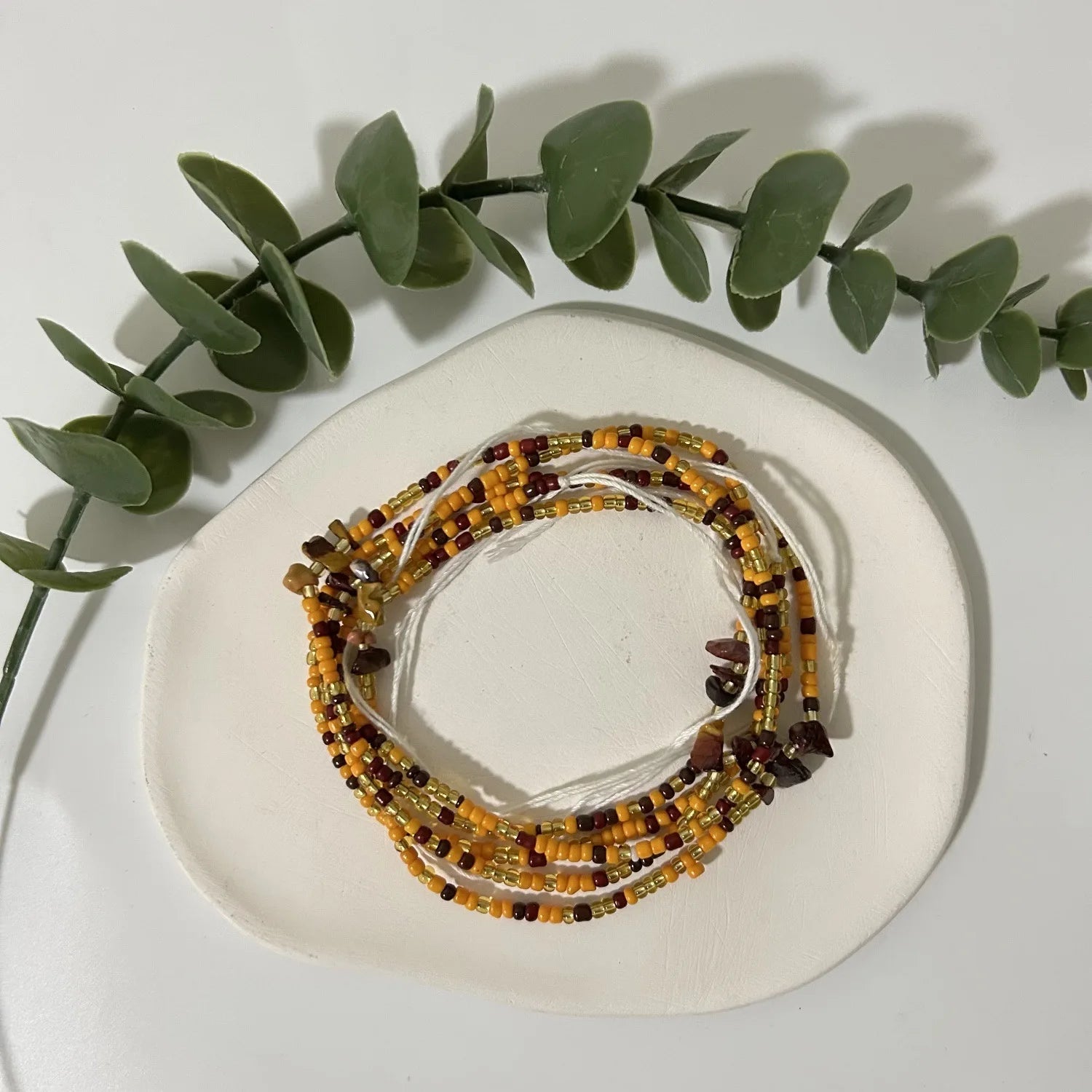 Boho Natural Crystal Crushed Stone Beaded Waist Chain for Women Summer 115cm Handmade Colorful Seed Beads Body Jewelry Gift