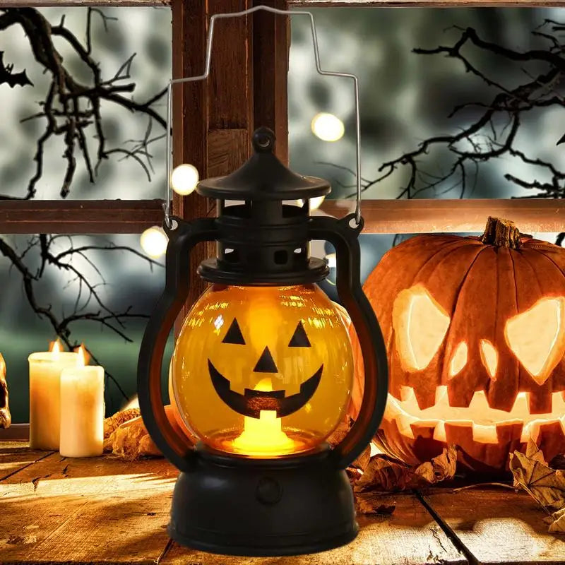 2024 New Halloween LED Retro Pumpkin Lantern Battery Operated Flickering Pumpkin Lanterns For Garden Landscape Decoration - Charlie Dolly