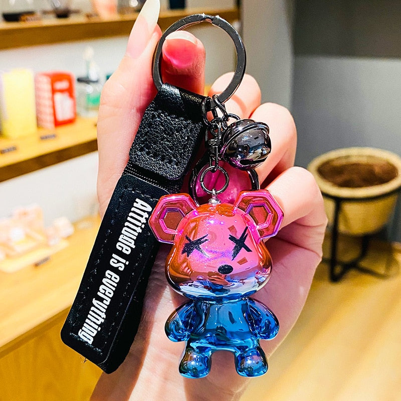 Cute Resin Keychain Charm Tie The Bear Pendant For Women Bag Car KeyRing Mobile Phone Fine Jewelry Accessories Kids Girl Gift - Charlie Dolly