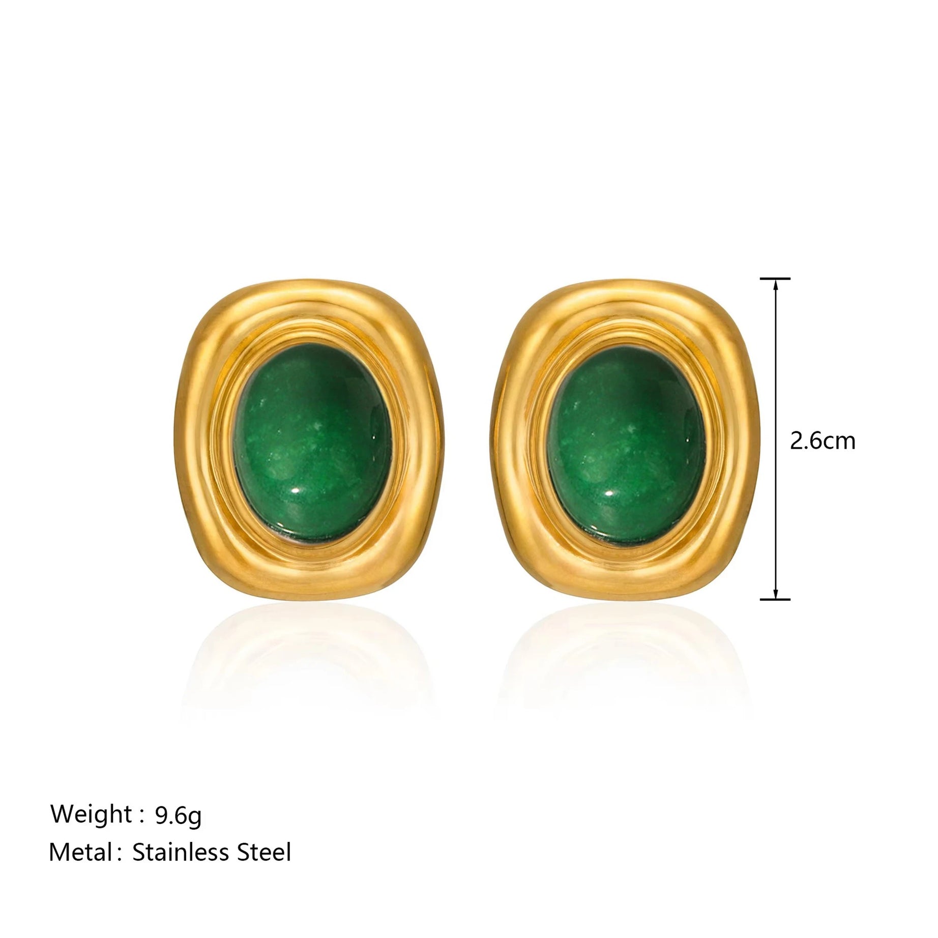 Vintage Fashion Oval Natural Stone Pearl Earrings for Women Stainless Steel 18k Gold Plated Boho Tarnish Free Waterproof Jewelry - Charlie Dolly