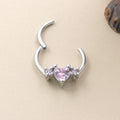 JHJT 20G 18G Heart Septum Nose Piercing Surgical Steel Clear CZ Nose Ring Nostril Piercing Helix Cartilage Earrings Ear Jewelry - Charlie Dolly