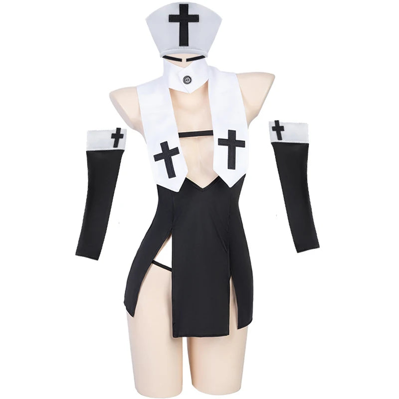 AniLV New Nun Series Uniform Halloween Cosplay Women Medieval Convent Sister Dress Outfit Set Costumes - Charlie Dolly