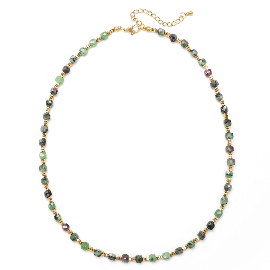 ZMZY 4MM Faceted Amethyst Necklace Natural Stones Beaded Collier Femme Women BOHO Necklace For Women Statement Jewelry - Charlie Dolly
