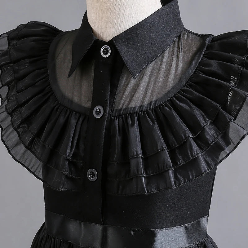 Wednesday Adams Cosplay For Girls Costume 2023 New Vestidos For Kids Carnival Easter Halloween Party Costumes for 3-12 Years - Charlie Dolly