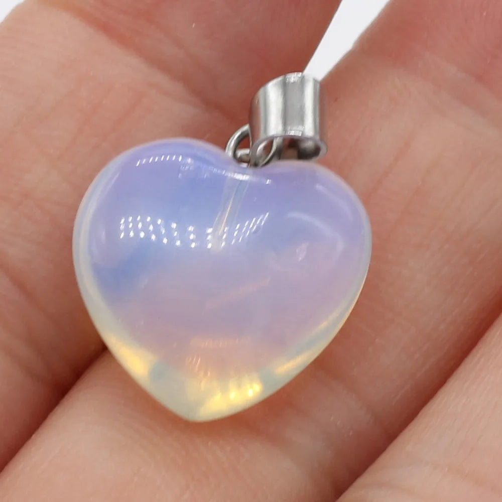 4Pcs Small Pendant Natural Stone Heart-Shaped Lapis lazuli Pendat For Jewelry Making DIY Necklace Earrings Accessory