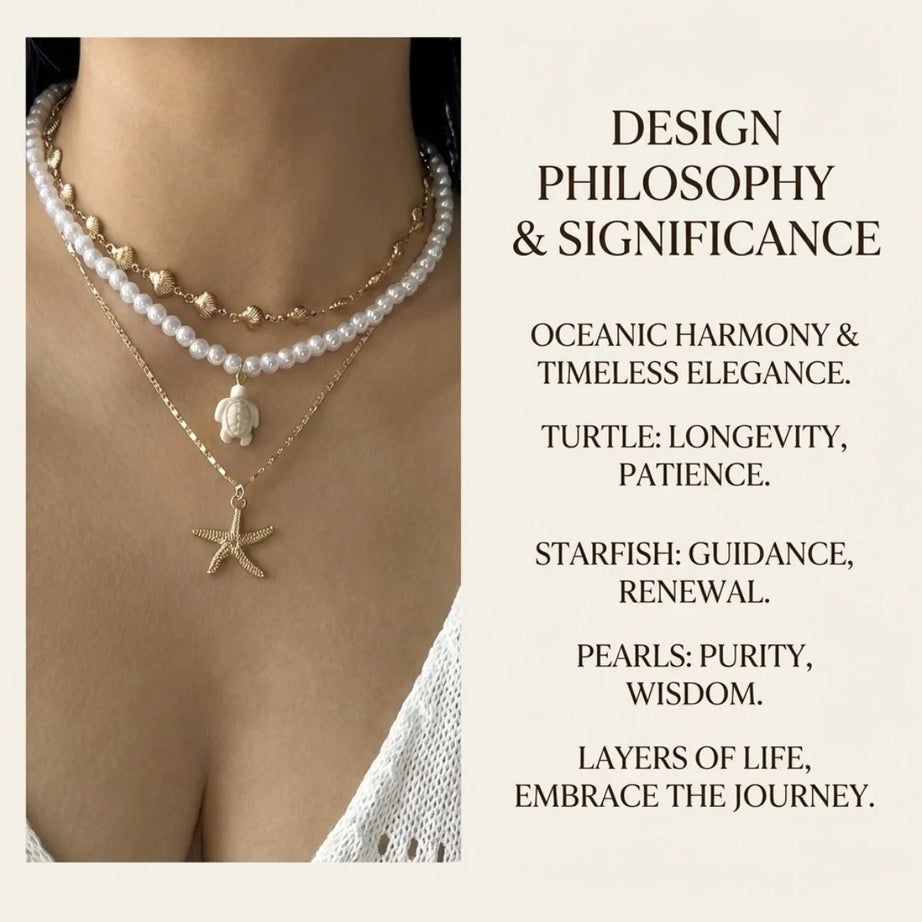 Turtle, Starfish and Shell Fishtail Boho Choker