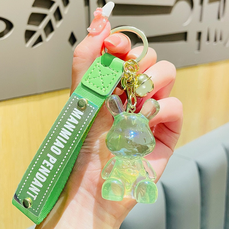 Cute Crystal Keychain Charm Tie The Bear Pendant For Women Bag Car KeyRing Mobile Phone Fine Jewelry Accessories Kids Girl Gift - Charlie Dolly