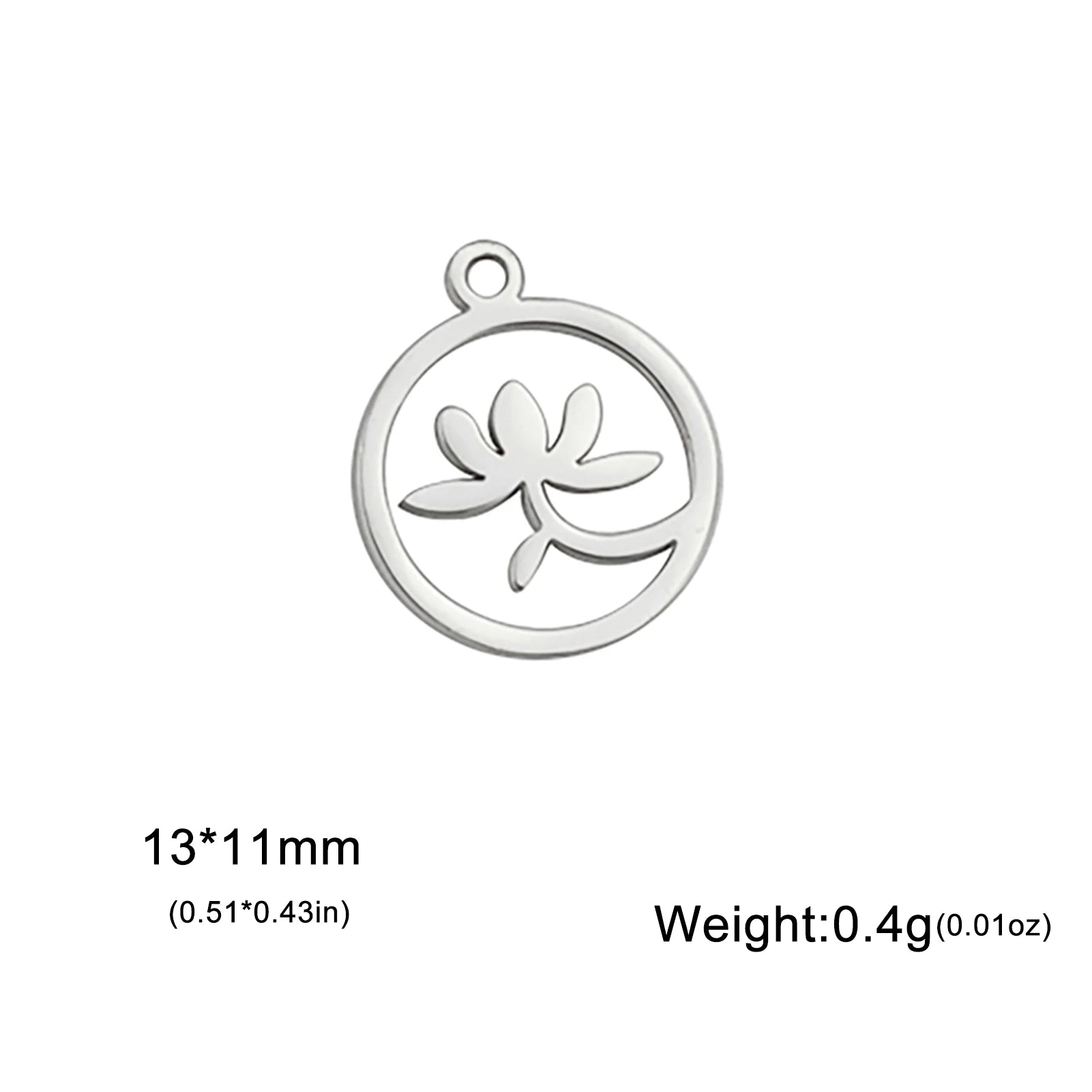 5 pieces of lotus shell stainless steel bracelet pendant necklace small sun shell pendant DIY necklace bracelet earrings jewelry
