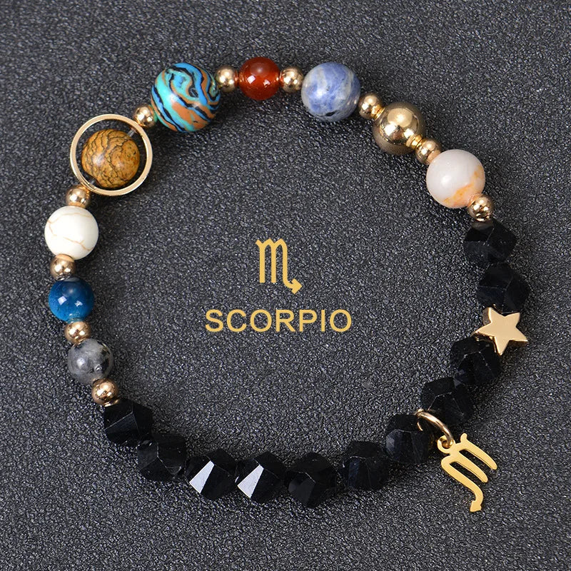 Zodiac Bracelets for Women 12 Constellations Crystal Stone Bracelet for Birthday Zodiac Gifts Constellation Charm Bracelet