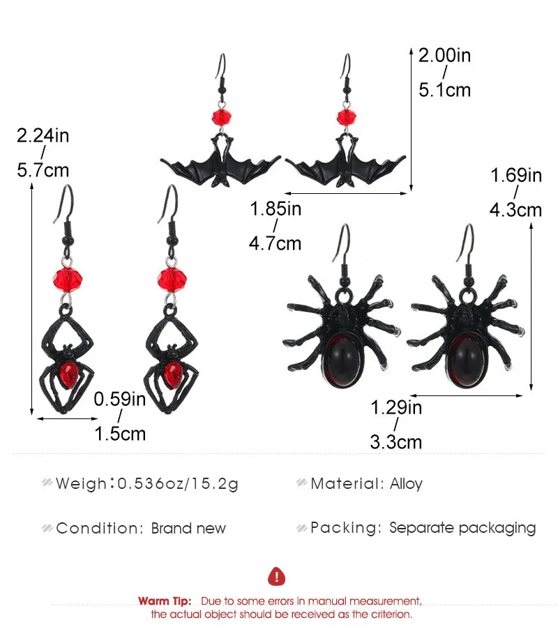 Funny Spider Webs Bats Skeletons Butterflies  Stud Earrings for Women Fashion Jewelry Minimalist Accessories Wholesale Halloween - Charlie Dolly