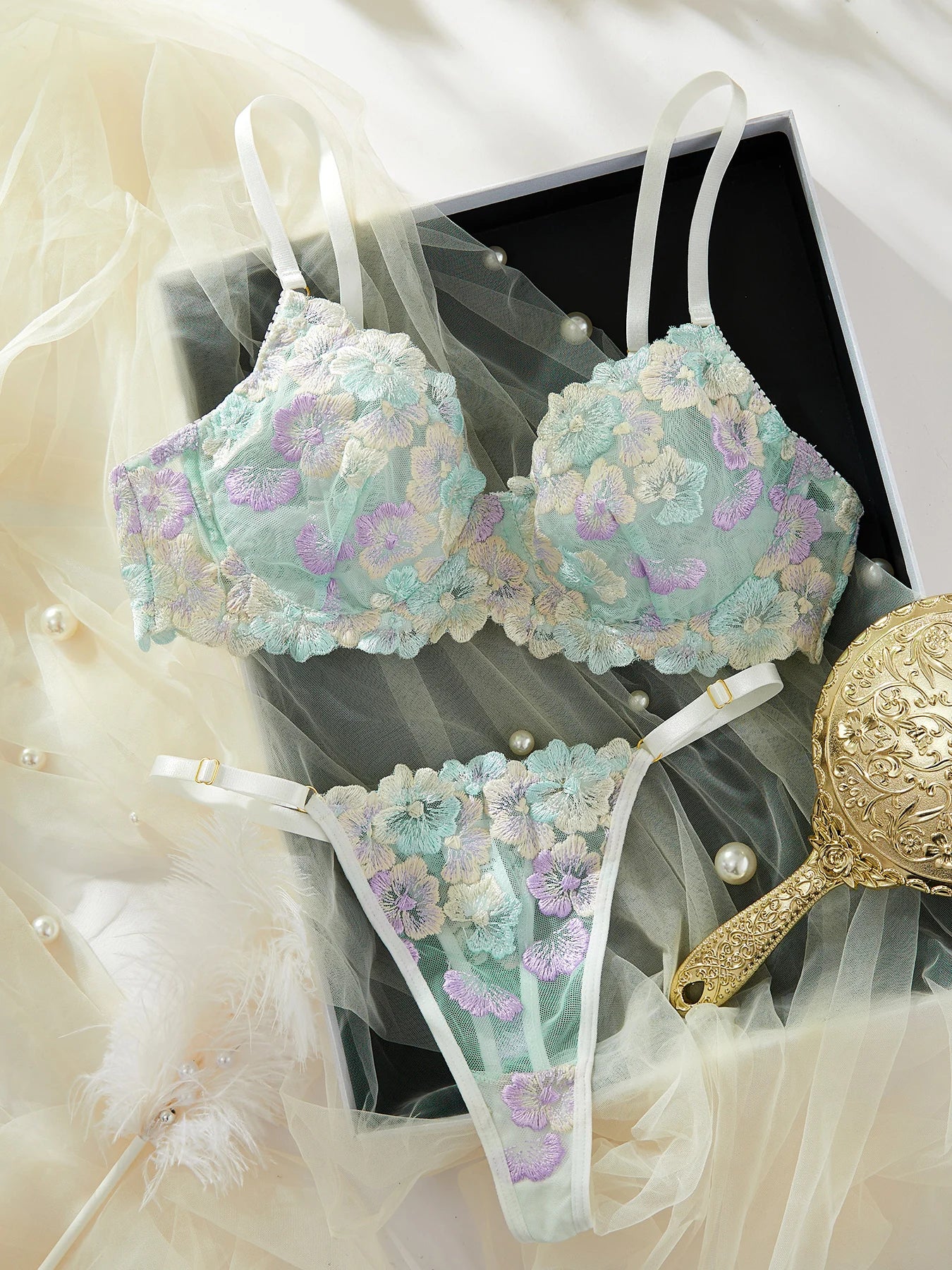 Ellolace Fancy Lingerie Sexy Delicate Underwear Lace Embroidery Bilizna Set Fairy Intim Goods Onlyfans Kit Beautiful Brief Sets - Charlie Dolly