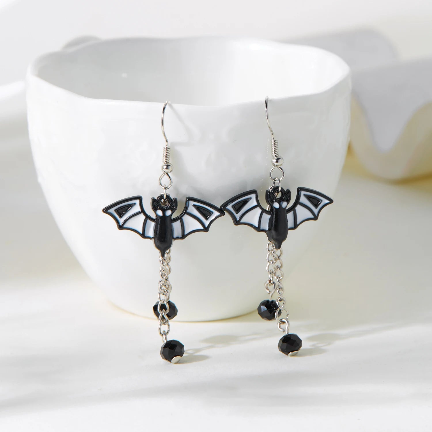 Cute Halloween White Ghost Drop Earrings for Women Cartoon Bat Spider Web Cat Pumpkin Star Tassel Dangle Earring Party Jewelry - Charlie Dolly