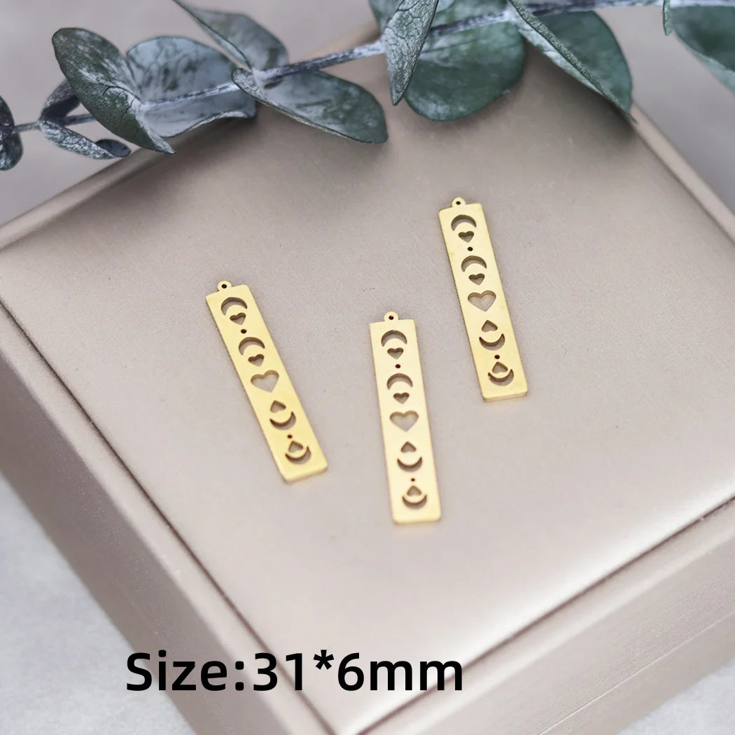 3pcs Stainless Steel Gothic Sun Cross Sword DIY Charms Tassels Star Lotus Flower Earrings Necklace Jewelry Making Amulet Pendant