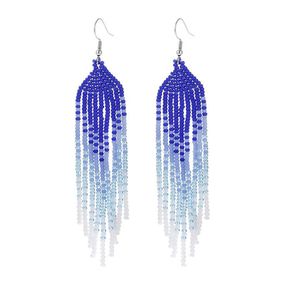 LIMAX Bohemian Earrings 2022 Beads Long Earrings Ethnic Style Drop Earings Fashion Jewelry Bijoux Femme Statement Earrings