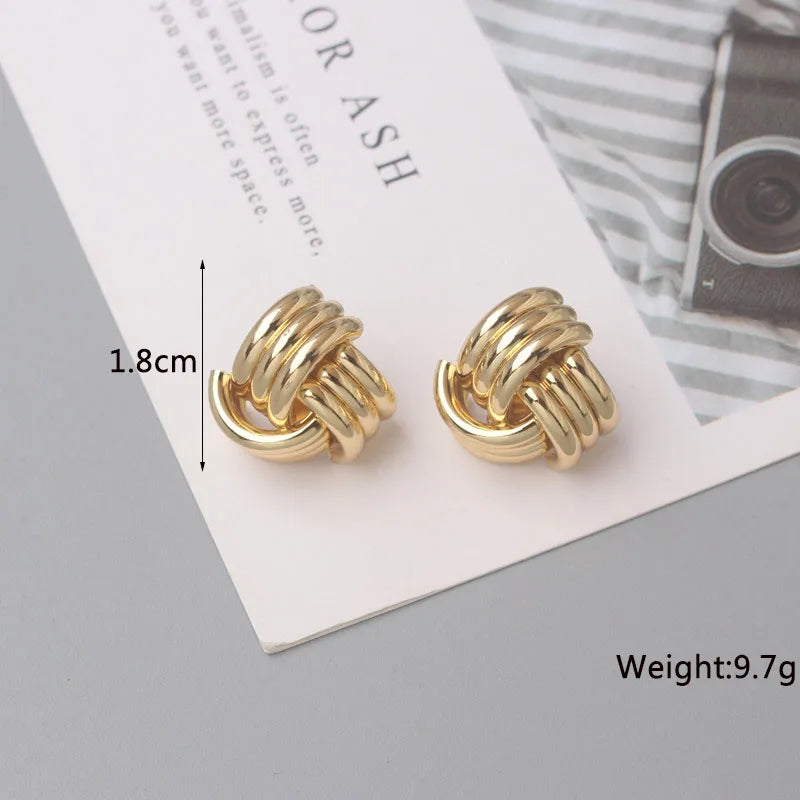 New Exaggerated Twist Metal Dangle Earrings for Women Gold Color Punk Fashion Female Hanging Earrings Boho Geometry Ear Jewelry