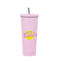 New 500/750Ml Kawaii Barbie Stainless Steel Straw Cup Anime Portable Large Capacity Insulation Cold Coffee Mug Water Bottle Gift - Charlie Dolly