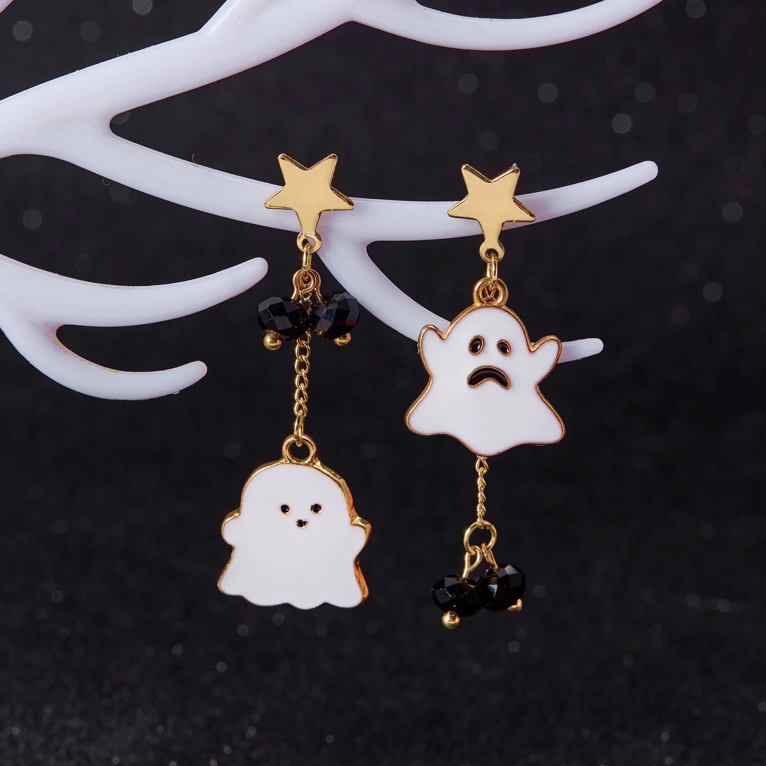 Cute Halloween Dangle Ghost Stud Earrings for Women Fashion Bat Spider Web Cat Pumpkin Star Drop Ear Jewelry Statement Bijoux - Charlie Dolly