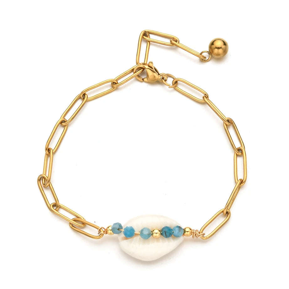 Boho Chain Shell Charm Bracelet