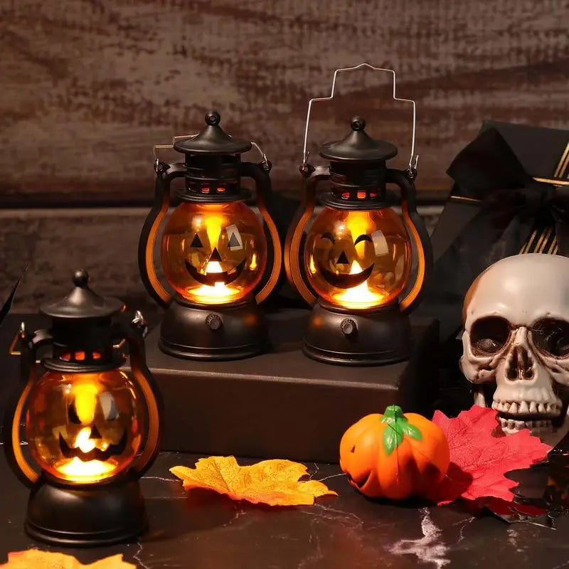 2024 New Halloween LED Retro Pumpkin Lantern Battery Operated Flickering Pumpkin Lanterns For Garden Landscape Decoration - Charlie Dolly