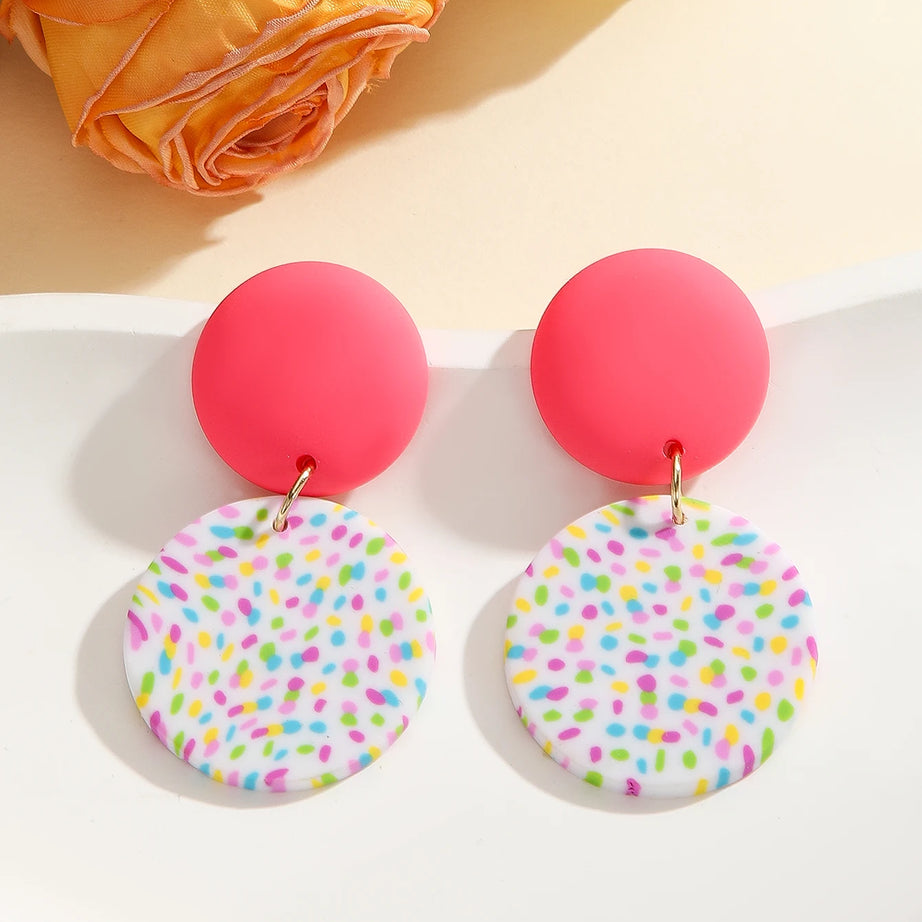 Polymer Clay Chevron Arch Dangle Earrings Jewelry
