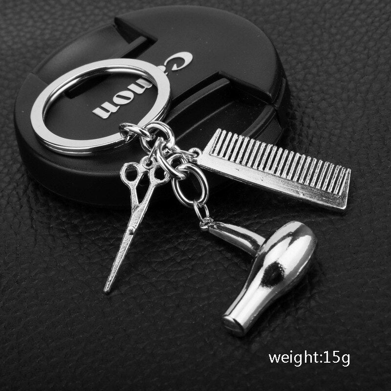 Charm Keychain Hairdresser Gift Comb Scissors Hair Dryer Car Interior Pendant Jewelry Gift Personality Keychain Personality - Charlie Dolly