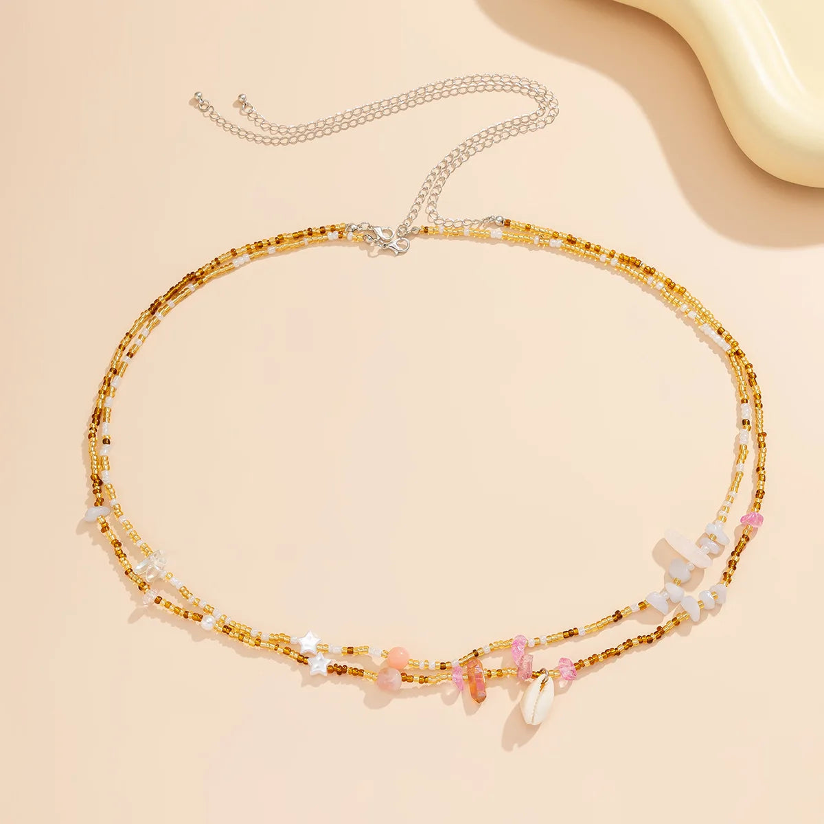 European American Sexy Handmade Colour Beads Shell Waist Belly Belt Chain Irregular Natural Stone Belly Chains Boho Body Jewelry