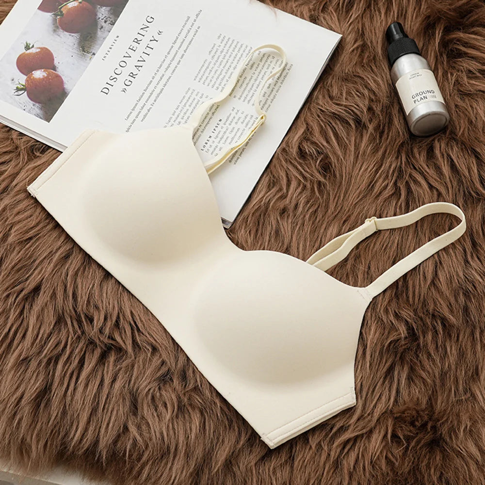 Women Push Up Bra For Small Breast Non-Wire Female Sexy Lingerie Solid Color Seamless Tube Top Bras Beauty Back Underwear Gather - Charlie Dolly