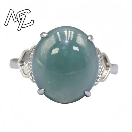 S925 Silver Burmese Jade Flower, Gourd & Butterfly Adjustable Ring, Sacred Amulet