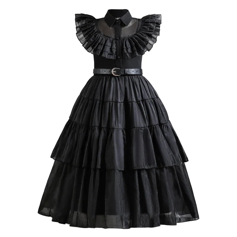 Wednesday Adams Cosplay For Girls Costume 2023 New Vestidos For Kids Carnival Easter Halloween Party Costumes for 3-12 Years - Charlie Dolly