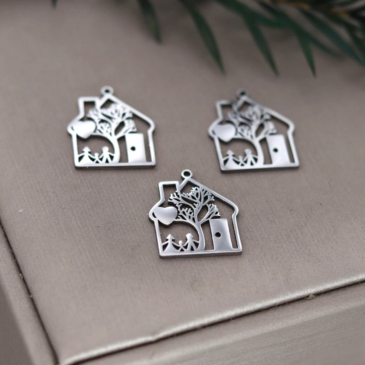 3pcs Glasses Charms DIY Earring Necklace Bracelet Unicycle Love House Hamsa Hand Lotus Flower Pendant For Jewelry Making