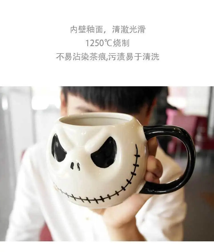 1pc 600ml Halloween Skull Mug with Handle Lidless Ceramic Cup Funny Coffee Cup Mocha Mug Halloween Gift Home Decor - Charlie Dolly