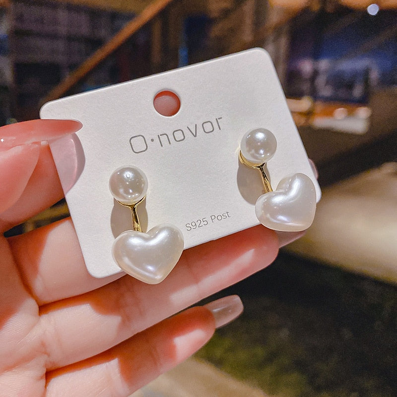 Engagement Enamel Cute Heart Stud Earrings for Women Girls Rose Gold Color Summer jewelry Black Earring Wedding Jewelry Gifts - Charlie Dolly