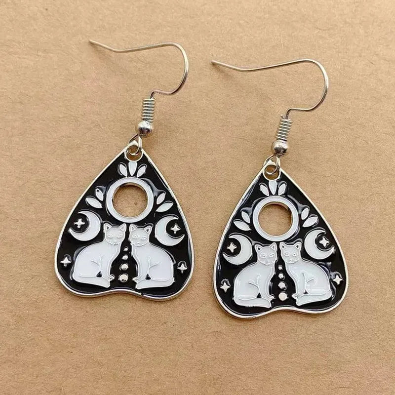 Earrings for Women Girls Drop Dangle Teens Charm Gift Party Simple Punk Cool Halloween Skull Cross Horror Skeleton Death Bat - Charlie Dolly