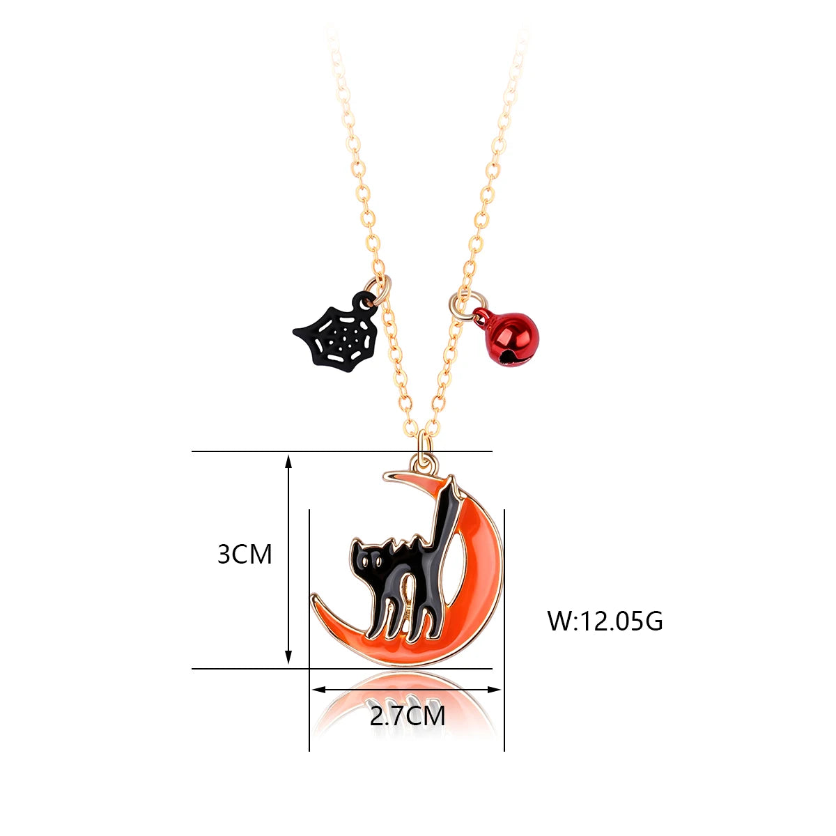 Halloween Children's Necklace Hat Pumpkin Bat Alloy Oil Drop Good Friends Versatile Collar Chain Set First Jewelry - Charlie Dolly