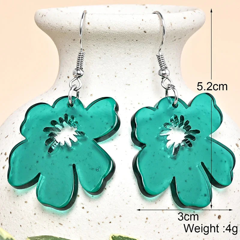 Japan Style Fashion Acrylic Tanjiro Earrings Demon Earrings Anime Cosplay Hanafuda Drop Long Earrings for Women Girls Jewelry - Charlie Dolly