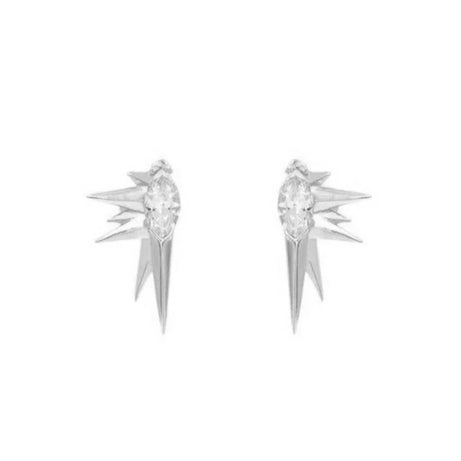 Gold Plated Cubic Zirconia Stud Earrings Jewelry