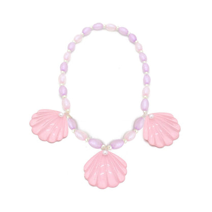 Kids Barbiee Cosplay Necklace Earrings Bracelet Pink Shell Necklace Earrings Carnival Dress Costume Accessories