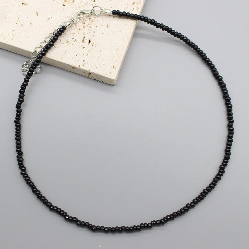 Simple Seed Beads Choker  Women Korean Fashion Charm Colorful Handmade Boho Collar Chain Neck Necklace Femme Jewelry  Gift