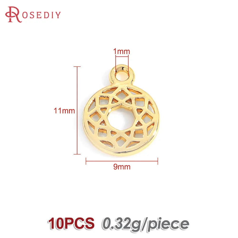 18K الذهب اللون النحاس زهرة اللوتس دلايات المعلقات مستلزمات صناعة المجوهرات القلائد ذاتية الصنع أقراط أساور النتائج اكسسوارات