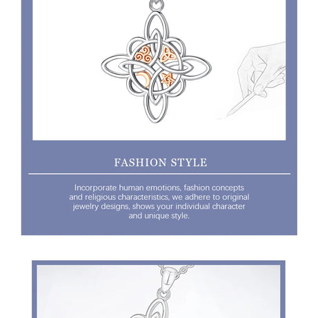 S925 Sterling Silver Witch Knot Pendant Necklace, Celtic Star & Moon Witchcraft Amulet