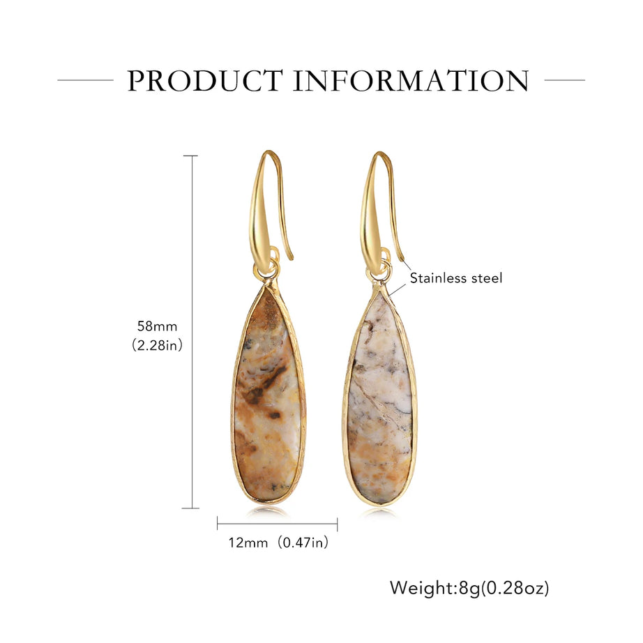 Rose Quartz Clear Quartz Teardrop Healing Earrings Jewelry