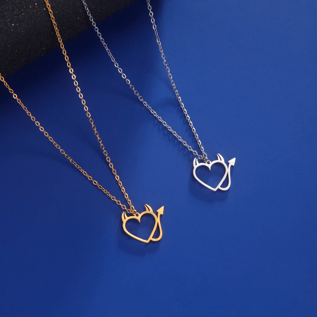 HIPEE Fashion Halloween Couple Necklace Demon Love Pendant Necklaces For Women Men Personality Clavicular Chain Party Jewelry - Charlie Dolly