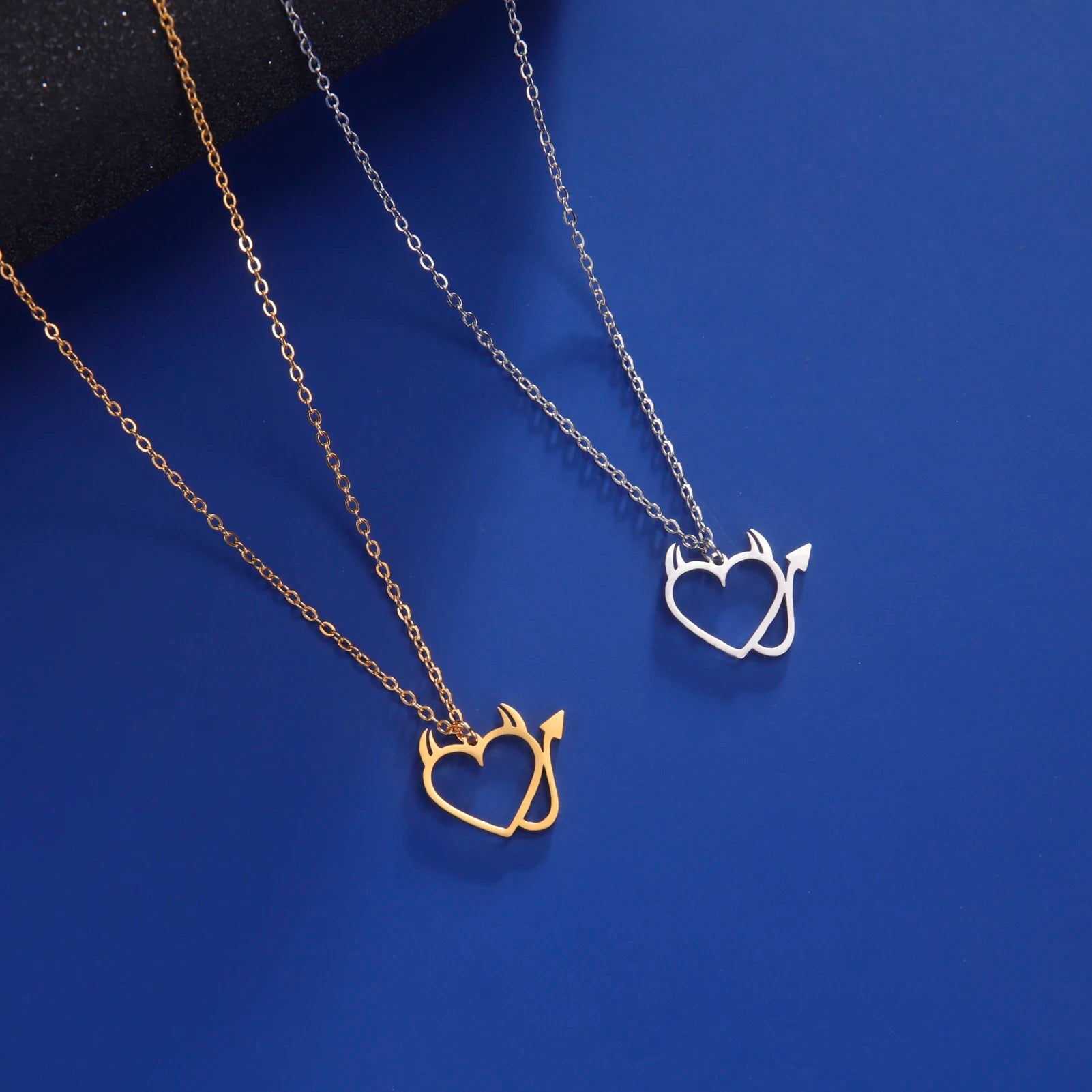 HIPEE Fashion Halloween Couple Necklace Demon Love Pendant Necklaces For Women Men Personality Clavicular Chain Party Jewelry - Charlie Dolly